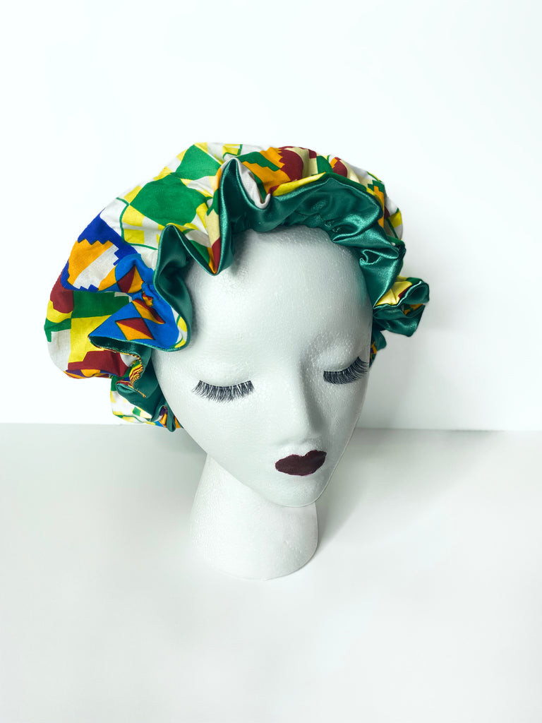 Akosua Ankara Satin Bonnet